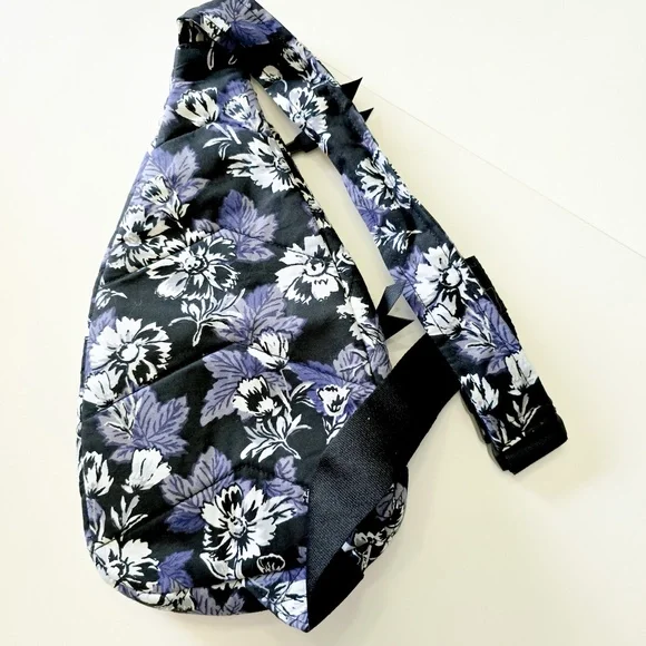 Vera Bradley Quilted Sling Backpack – Black, Purple, Gray & White | Like New - Picture 4 of 8